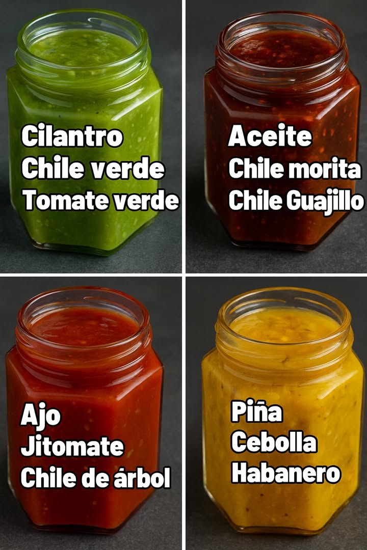 4 Salsas Caseras que Siempre Deberías Tener en Tu Cocina 

 Salsa Verde de Tomatillo y Chile Serrano 綾
Ingredientes:

500 g de tomatillos frescos
34 chiles serranos
2 dientes de ajo
 de cebolla blanca
Unas ramitas de cilantro fresco
Sal al gusto

Preparación:

1. Asa en un comal los tomatillos, los chiles, el ajo y la cebolla hasta que tomen un color dorado y un aroma tostado.
2. Muele todos los ingredientes en molcajete o licuadora junto con el cilantro y la sal, hasta obtener una salsa con textura rústica.
3. Prueba y ajusta la sal si es necesario.

 Esta salsa es fresca y ligeramente ácida  perfecta para tacos, enchiladas, chilaquiles o simplemente para acompañar tus comidas favoritas.

 Salsa Macha de Chiles Secos y Ajo 
Ingredientes:

6 chiles de árbol secos
4 chiles morita secos
2 chiles guajillo o pasilla opcional, para más sabor
6 dientes de ajo
1 taza de aceite vegetal o de oliva ligero
1 cdita de sal
1 cda de ajonjolí tostado opcional

Preparación:

1. Calienta el aceite y fríe los ajos hasta que estén dorados. Retíralos.
2. En el mismo aceite, fríe los chiles secos hasta que se inflen ligeramente sin dejar que se quemen.
3. Licúa los chiles, los ajos, la sal y parte del aceite hasta obtener una mezcla uniforme.
4. Vierte la salsa nuevamente en el sartén con el resto del aceite, deja cocinar un par de minutos y enfría.

 Salsa espesa, intensa y muy aromática. Acompaña increíblemente bien carnes asadas, tacos o platillos mexicanos picantes.

 Salsa Roja de Jitomate y Chile de Árbol 
Ingredientes:

4 jitomates maduros
810 chiles de árbol secos
2 dientes de ajo
Sal al gusto
 taza de agua si prefieres una textura más ligera

Preparación:

1. Asa los jitomates en un comal hasta que la piel esté bien tatemada.
2. Tuesta los chiles de árbol durante unos segundos sin que se quemen.
3. Muele jitomates, chiles y ajo en molcajete o licuadora con sal.
4. Agrega un poco de agua si deseas una consistencia más suave.

 Salsa con sabor profundo y picante, ideal para tacos dorados, flautas o quesadillas.

 Salsa de Piña con Chile Habanero 
Ingredientes:

2 rodajas de piña natural
3 chiles habaneros naranjas
2 dientes de ajo
 de cebolla blanca
Sal al gusto
1 cdita de jugo de limón opcional

Preparación:

1. Asa la piña, los habaneros, el ajo y la cebolla hasta que estén bien tatemados.
2. Muele en molcajete o licuadora hasta obtener una textura rústica.
3. Ajusta con sal y, si lo prefieres, agrega un toque de limón para equilibrar los sabores.

 Salsa dulce, picante y ligeramente ahumada  perfecta para mariscos, tacos de pescado o carnes a la parrilla.

#salsa #fblifestyle