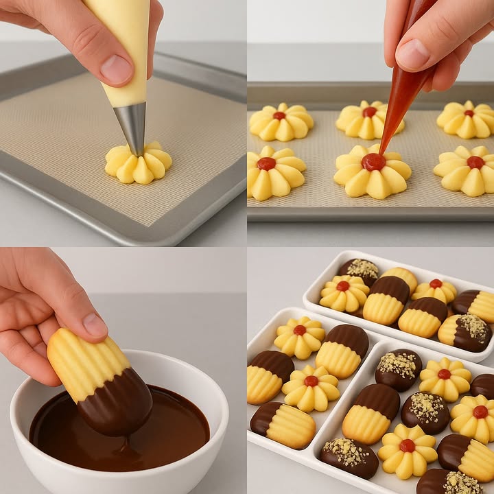 UNA SOLA MASA QUE TE REGALA MÁS DE 90 GALLETITAS!

Querés sorprender a tu familia con algo fácil, rendidor y delicioso? 
Con esta receta vas a preparar más de 90 galletitas caseras, usando una sola masa básica. Lo mejor es que podés darles mil formas y terminaciones distintas, para que cada bandeja sea única.

 Ingredientes:

400 g de manteca o margarina
250 g de azúcar glas
1 huevo
500 g de harina común 0000
1 cdta de esencia de vainilla
 cdta de sal
Ralladura de 1 limón o de 1 naranja

 Paso a paso:

1. En un bowl, colocá la manteca a temperatura ambiente junto con el azúcar y la vainilla. Batí hasta obtener una crema suave y aireada.
2. Sumá el huevo y mezclá bien.
3. Incorporá la harina tamizada con la sal y la ralladura cítrica. Formá una masa tierna y homogénea.
4. Pasá la preparación a una manga con pico rizado y formá las galletitas sobre una placa. Podés hacer bastoncitos, redondas, copitos con dulce o la forma que más te guste.
5. Llevá a horno precalentado a 180 C durante 15 minutos, hasta que la base apenas tome un color dorado.

Decoración irresistible:

Bañá la mitad de algunas galletitas en chocolate fundido. 
Colocá mermelada o dulce de membrillo en el centro de otras.
Y si querés darles un toque extra, sumales frutos secos picados sobre el chocolate.

Con un solo esfuerzo, tendrás una bandeja gigante de galletitas listas para vender o regalar .

#Galletas #fblifestyle