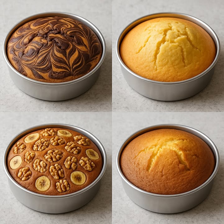 Te enseño 4 recetas de bizcochos

 1. BIZCOCHO MÁRMOL Vainilla y Chocolate

Ingredientes:

4 huevos grandes
200 g de azúcar
200 ml de leche
200 ml de aceite vegetal suave
250 g de harina de trigo
1 cucharada de esencia de vainilla
2 cucharadas de cacao en polvo sin azúcar
1 cucharada de polvo de hornear levadura química

Preparación:

1. Precalienta el horno a 180 C.
2. Bate los huevos con el azúcar hasta que estén espumosos.
3. Agrega la leche, el aceite y la vainilla. Mezcla bien.
4. Añade la harina y el polvo de hornear tamizados.
5. Divide la masa en dos partes: a una agrégale el cacao y mezcla.
6. En un molde engrasado, alterna cucharadas de cada mezcla para crear el efecto mármol. Usa un palillo para hacer remolinos.
7. Hornea por 3540 minutos o hasta que al insertar un palillo salga limpio.

 2. BIZCOCHO CLÁSICO DE VAINILLA

Ingredientes:

3 huevos
200 g de azúcar
200 ml de leche
100 ml de aceite vegetal
250 g de harina de trigo
1 cucharada de esencia de vainilla
1 cucharada de polvo de hornear

Preparación:

1. Precalienta el horno a 180 C.
2. Bate los huevos con el azúcar hasta que estén cremosos.
3. Incorpora la leche, el aceite y la vainilla.
4. Agrega la harina con el polvo de hornear, mezclando suavemente.
5. Vierte en un molde engrasado y hornea durante 3540 minutos.
6. Deja enfriar antes de desmoldar.

 3. BIZCOCHO DE PLÁTANO Y NUEZ

Ingredientes:

3 plátanos maduros
3 huevos
180 g de azúcar moreno
100 ml de aceite vegetal
200 g de harina de trigo
1 cucharada de polvo de hornear
Nueces al gusto
Rodajas de plátano para decorar
1 cucharadita de canela opcional

Preparación:

1. Precalienta el horno a 180 C.
2. Tritura los plátanos con un tenedor o licuadora.
3. Añade los huevos, el azúcar y el aceite. Mezcla bien.
4. Incorpora la harina, el polvo de hornear y la canela.
5. Vierte la masa en un molde engrasado.
6. Decora con rodajas de plátano y nueces por encima.
7. Hornea durante 40 minutos o hasta que esté dorado y firme.

 杻 4. BIZCOCHO DE MANTEQUILLA TRADICIONAL

Ingredientes:

200 g de mantequilla sin sal a temperatura ambiente
200 g de azúcar
4 huevos
1 cucharada de esencia de vainilla
250 g de harina de trigo
1 cucharada de polvo de hornear
50 ml de leche

Preparación:

1. Precalienta el horno a 180 C.
2. Bate la mantequilla con el azúcar hasta que esté cremosa.
3. Agrega los huevos uno a uno, batiendo bien después de cada adición.
4. Incorpora la vainilla.
5. Añade la harina con el polvo de hornear, alternando con la leche.
6. Vierte en un molde engrasado y hornea por 40 minutos o hasta que esté dorado.

#recetas #bizcochos #postres