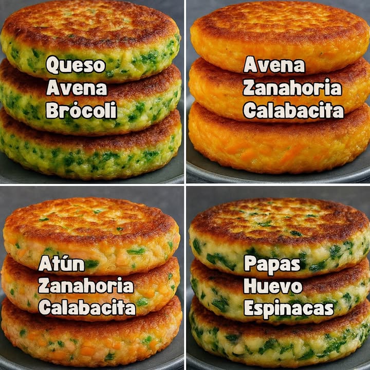 Te enseño 4 recetas saludables

燎復 Tortitas de Queso, Avena y Brócoli

Ingredientes:

1 taza de brócoli cocido y picado finamente
 taza de avena molida o en hojuelas suaves
1 huevo
 taza de queso rallado manchego o mozzarella
Sal y pimienta al gusto
1 cda de aceite de oliva para freír

Preparación:

1. Cocina el brócoli en agua con sal hasta que esté suave, escurre y pica en trozos pequeños.
2. En un tazón mezcla el brócoli, la avena, el huevo y el queso rallado. Condimenta con sal y pimienta.
3. Forma tortitas con las manos y colócalas en un sartén con un poco de aceite caliente.
4. Cocina a fuego medio por 34 minutos de cada lado, hasta que queden doraditas.

凌勒 Tortitas de Avena, Zanahoria y Calabacita

 Ingredientes:

1 taza de zanahoria rallada
1 taza de calabacita rallada exprime el exceso de agua
 taza de avena molida o en hojuelas suaves
1 huevo
2 cdas de queso rallado opcional
Sal, pimienta y ajo en polvo al gusto
1 cda de aceite de oliva para freír

Preparación:

1. Mezcla en un bowl la zanahoria y la calabacita ralladas.
2. Añade la avena, el huevo, las especias y el queso si deseas.
3. Forma tortitas y ponlas en un sartén engrasado con aceite de oliva.
4. Cocina 34 minutos por lado hasta que estén bien doradas y firmes.

凌 Tortitas de Atún, Zanahoria y Calabacita

 Ingredientes:

1 lata de atún en agua o en aceite escurrido
 taza de zanahoria rallada
 taza de calabacita rallada sin exceso de agua
 taza de avena o pan molido
1 huevo
Sal, pimienta y orégano al gusto
1 cda de aceite para freír

Preparación:

1. En un recipiente coloca el atún desmenuzado, la zanahoria, la calabacita y la avena.
2. Añade el huevo y condimenta con sal, pimienta y orégano.
3. Mezcla bien y forma tortitas compactas.
4. Cocina en sartén caliente con aceite hasta dorar por ambos lados.

凜 Tortitas de Papa, Huevo y Espinacas

Ingredientes:

2 papas medianas cocidas y hechas puré
1 taza de espinacas frescas picadas
1 huevo
 taza de pan molido o avena para dar consistencia
Sal, pimienta y nuez moscada al gusto
Aceite para freír

Preparación:

1. En un bowl coloca el puré de papa y agrega el huevo.
2. Añade las espinacas picadas y el pan molido o avena para compactar.
3. Sazona con sal, pimienta y una pizca de nuez moscada.
4. Forma las tortitas y cocínalas en un sartén con un poco de aceite hasta que queden doradas por fuera y suaves por dentro.

#recetas #tortitas #panqueques #fblifestyle