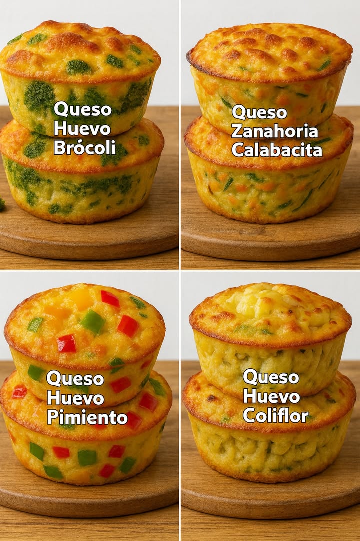 4 opciones de Panquecitos con Verduras, nutritivos y llenos de sabor 燎綾

 燎 Panquecitos de Brócoli con Queso

Ingredientes 810 unidades:

1 taza de brócoli cocido y triturado
1 taza de queso cheddar rallado
2 huevos
 taza de leche
 taza de harina de trigo o integral
1 cdita de polvo para hornear
 cdita de sal y pimienta al gusto

Preparación:

1. Precalienta el horno a 180 C y engrasa un molde para panquecitos.
2. Bate los huevos con la leche. Agrega la harina, el polvo para hornear, la sal y la pimienta.
3. Incorpora el brócoli y el queso, mezclando suavemente.
4. Distribuye la masa en los moldes llenándolos hasta  de su capacidad.
5. Hornea entre 20 y 25 minutos, hasta que se vean dorados y compactos.

凌 Panquecitos de Zanahoria con Papa, Calabacín y Queso

Ingredientes:

1 taza de papa cocida y rallada
1 taza de zanahoria rallada
 taza de calabacín rallado
 taza de queso parmesano rallado
2 huevos
 taza de leche
 taza de harina
1 cdita de polvo para hornear
Sal, pimienta y nuez moscada al gusto

Preparación:

1. Mezcla los huevos con la leche. Añade harina, polvo para hornear, sal y condimentos.
2. Incorpora las verduras ralladas y el queso, mezclando hasta integrar.
3. Reparte la preparación en moldes y hornea 25 minutos a 180 C.

 Panquecitos de Pimientos con Queso

Ingredientes 1012 unidades:

 taza de pimiento verde picado
 taza de pimiento rojo picado
 taza de pimiento amarillo picado
1 taza de queso manchego o gouda rallado cheddar para más color
2 huevos
 taza de leche
 taza de aceite de oliva o mantequilla derretida
1 taza de harina
1 cdita de polvo para hornear
 cdita de sal
Pimienta al gusto

Preparación:

1. Precalienta el horno a 180 C y engrasa el molde o coloca capacillos.
2. Bate los huevos con la leche y el aceite.
3. Agrega harina, polvo para hornear, sal y pimienta hasta formar una mezcla uniforme.
4. Añade los pimientos y casi todo el queso, reservando una parte.
5. Llena los moldes hasta  de su capacidad.
6. Coloca queso extra encima.
7. Hornea 2025 minutos, hasta que se doren y el palillo salga limpio.

復 Panquecitos de Coliflor con Queso

Ingredientes:

1 taza de coliflor cocida y triturada
 taza de cebolla caramelizada o salteada
 taza de queso manchego o gouda rallado
2 huevos
 taza de crema o leche
 taza de harina
1 cdita de polvo para hornear
Sal y pimienta al gusto

Preparación:

1. Mezcla los huevos con la crema. Incorpora harina, polvo para hornear, sal y pimienta.
2. Añade coliflor, cebolla y queso.
3. Vierte la mezcla en moldes engrasados y hornea 2025 minutos a 180 C.
4. Deja reposar 5 minutos antes de desmoldar.

 A disfrutar estas opciones saludables y deliciosas!

#fblifestyle #recetassaludables #RecetasNavideñas #SinHarinas