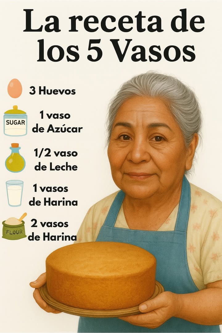 Receta: La receta de los 5 Vasos

Ingredientes:

3 huevos
1 vaso de azúcar
1/2 vaso de aceite vegetal
1 vaso de leche
2 vasos de harina de trigo
1 cucharada de polvo de hornear opcional, para más esponjosidad
1 cucharadita de esencia de vainilla opcional

Preparación paso a paso:

1. Precalienta el horno a 180 C 350 F. Engrasa un molde para torta con mantequilla o aceite y un poco de harina.

2. En un bol grande, bate los 3 huevos con el azúcar hasta que la mezcla esté espumosa y clara.

3. Añade el medio vaso de aceite y el vaso de leche. Mezcla bien hasta integrar.

4. Incorpora poco a poco los 2 vasos de harina, tamizados junto con el polvo de hornear si usas. Mezcla con movimientos envolventes para evitar grumos.

5. Agrega la esencia de vainilla si deseas darle un toque aromático.

6. Vierte la mezcla en el molde y hornea durante 35 a 40 minutos, o hasta que al insertar un palillo en el centro, este salga limpio.

7. Deja enfriar antes de desmoldar. Y listo! Una torta fácil, esponjosa y deliciosa con solo 5 vasos.

#bizcochos #LICUADORA #pastel #queques #tortas #recetas
