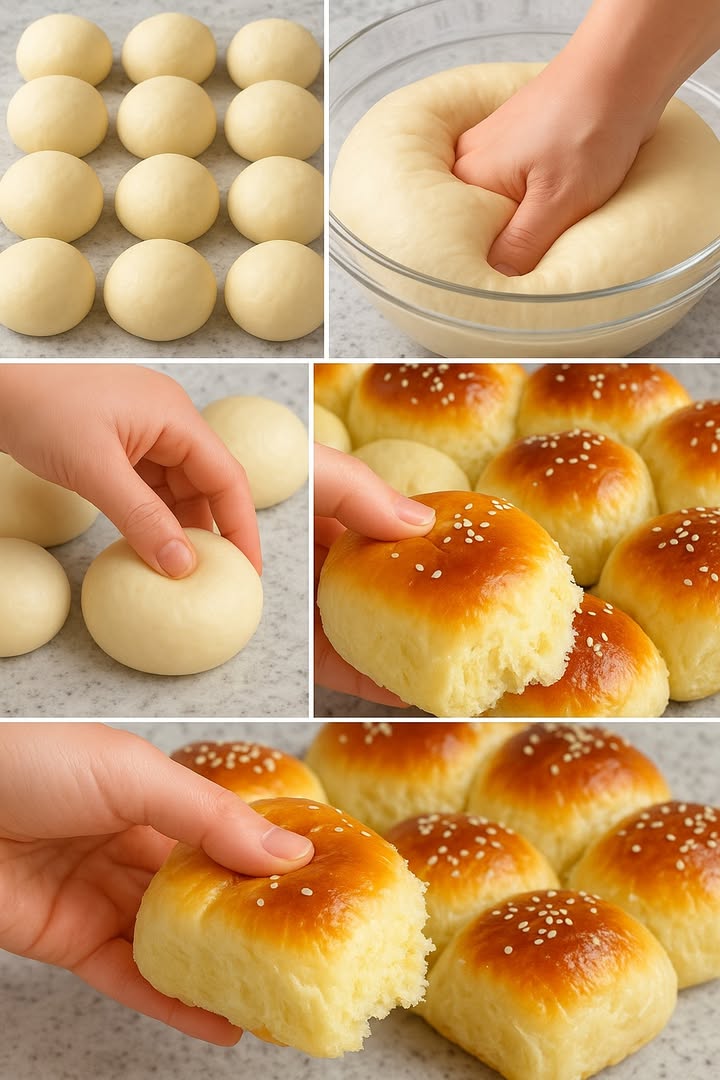 PAN BRIOCHE DULCE Y ESPONJOSO

Suave, brillante, mantequilloso y perfecto para el desayuno o la merienda! 杻

 茶 Ingredientes:
– 500 g de harina de fuerza  
– 160 g de mantequilla  
– 100 g de azúcar blanca  
– 50 ml de leche entera  
– 18 g de levadura fresca  
– 8 g de sal  
– 4 huevos medianos

 Preparación:

1. Prepara la masa:
 Mezcla leche tibia  levadura y reserva  
 Tamiza harina  azúcar  sal  
 Agrega los huevos y la mezcla de levadura  
 Amasa 10 min y añade la mantequilla  
 Amasa 10 min más hasta que esté suave y elástica  
 Deja reposar 30 min en un bol engrasado

2. Forma los brioches:
 Divide la masa en bolas de 50 g  
 Coloca en molde o bandeja  
 Fermenta 30 min  
 Barniza con huevo batido  sal  
 Fermenta 120 min más

3. Hornea:
 Precalienta a 180C  
 Hornea 25 min hasta dorar  
流 Enfría sobre una rejilla

 Consejo extra:
Pincélalos con miel diluida o almíbar al salir del horno para un brillo irresistible. 

#PanBrioche #PanCasero #BriocheBread #bread