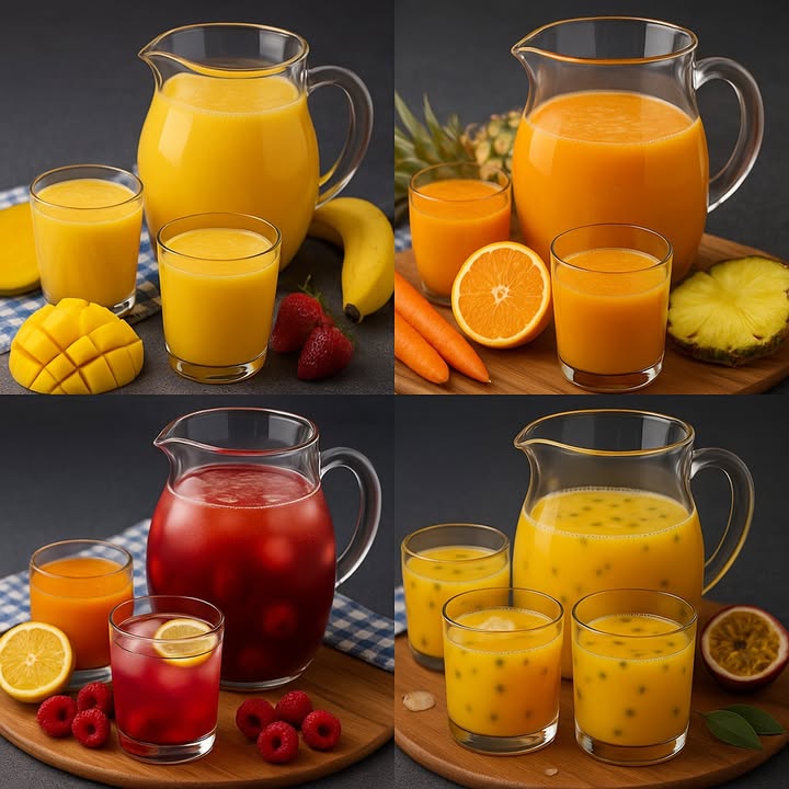 Te dejo 4 recetas de refrescos

省 1. Refresco de Mango, Plátano y Fresa

遼 Ingredientes:

2 mangos maduros pelados y en cubos
1 plátano
4 fresas grandes
3 tazas de agua fría 750 ml
Jugo de  limón
2 cucharadas de miel o azúcar al gusto
Hielo al gusto

 Preparación:

1 Coloca en la licuadora los mangos, el plátano, las fresas, el agua y el jugo de limón.
2 Agrega la miel o azúcar y licúa hasta obtener una mezcla cremosa y homogénea.
3 Sirve en vasos con hielo y decora con una rodaja de fresa o mango.

  Tip: Puedes sustituir el agua por leche fría para un batido más cremoso.

凌 2. Refresco de Zanahoria, Naranja y Piña

遼 Ingredientes:

2 zanahorias peladas y picadas
1 taza de piña en cubos
Jugo de 3 naranjas
1 taza de agua fría 250 ml
1 cucharada de miel o azúcar al gusto
Hielo al gusto

 Preparación:

1 Coloca todos los ingredientes en la licuadora y licúa por 1 minuto hasta que quede bien integrado.
2 Cuela si deseas una textura más ligera.
3 Sirve bien frío con cubos de hielo.

李 Tip: Este jugo es ideal para fortalecer el sistema inmunológico y llenarte de energía.

 3. Agua Refrescante de Frambuesa y Limón

遼 Ingredientes:

1 taza de frambuesas frescas o congeladas
Jugo de 2 limones
4 tazas de agua 1 litro
3 cucharadas de azúcar o miel
Hielo al gusto
Rodajas de limón para decorar

 Preparación:

1 Licúa las frambuesas con 2 tazas de agua y cuela la mezcla.
2 Agrega el jugo de limón, el azúcar y el resto del agua.
3 Revuelve bien y sirve con bastante hielo y rodajas de limón.

  Tip: Añade unas hojas de menta para un toque más fresco y aromático.

 4. Refresco Natural de Maracuyá Fruta de la Pasión

遼 Ingredientes:

Pulpa de 3 maracuyás
1 litro de agua fría
4 cucharadas de azúcar o miel ajusta al gusto
Hielo al gusto

  Preparación:

1 Coloca la pulpa de maracuyá en la licuadora con el agua y el azúcar.
2 Licúa ligeramente solo unos segundos para no triturar las semillas por completo.
3 Cuela si deseas un jugo más suave y sirve con hielo.

  Tip: Para un sabor más exótico, agrega un chorrito de agua mineral o un toque de menta.

#fblifestyle #Refresco