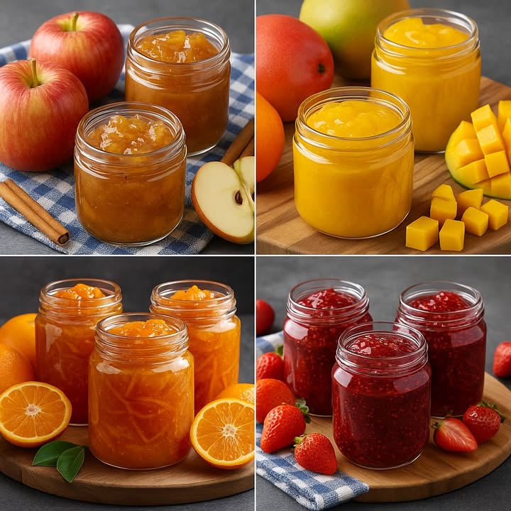 Te enseño 4 recetas de postres

 Mermelada de Manzana con Canela

Ingredientes:

1 kg de manzanas rojas peladas y en cubos pequeños
600 g de azúcar
1 limón su jugo
1 rama de canela o 1 cucharadita de canela en polvo
150 ml de agua

Preparación:

1. Pela y corta las manzanas en cubos pequeños.
2. En una olla grande coloca las manzanas, el azúcar, el jugo de limón, la canela y el agua.
3. Cocina a fuego medio, removiendo de vez en cuando, hasta que las manzanas estén suaves.
4. Tritura un poco con una cuchara o pisa-puré, dejando algunos trozos para textura.
5. Cocina hasta obtener una consistencia espesa.
6. Retira la canela si usaste rama, coloca en frascos esterilizados y deja enfriar.

省 Mermelada de Mango

Ingredientes:

1 kg de mango maduro sin cáscara y cortado en cubos
500 g de azúcar
1 limón su jugo

Preparación:

1. Coloca los trozos de mango en una olla junto con el azúcar y el jugo de limón.
2. Cocina a fuego medio, removiendo constantemente.
3. Cuando el mango esté blando, tritura con un pisa-puré o licuadora de mano hasta obtener la textura deseada.
4. Continúa la cocción hasta que espese y tenga brillo.
5. Envasa caliente en frascos esterilizados y deja enfriar.

 Mermelada de Naranja

Ingredientes:

1 kg de naranjas con cáscara, bien lavadas
700 g de azúcar
500 ml de agua
1 limón su jugo

Preparación:

1. Lava bien las naranjas, corta en rodajas finas o en tiras con la cáscara incluida.
2. Coloca las naranjas en una olla con el agua y hierve por 15 minutos.
3. Añade el azúcar y el jugo de limón.
4. Cocina a fuego bajo, removiendo, hasta que espese aprox. 40-50 minutos.
5. Verifica el punto colocando una gota en un plato frío: si no se escurre fácilmente, está lista.
6. Guarda caliente en frascos esterilizados y deja enfriar.

  Mermelada de Fresa

Ingredientes:

1 kg de fresas frescas lavadas y cortadas
600 g de azúcar
1 limón su jugo

Preparación:

1. Coloca las fresas en una olla junto con el azúcar y el jugo de limón.
2. Deja reposar 30 minutos para que suelten jugo.
3. Cocina a fuego medio, removiendo de vez en cuando.
4. Tritura ligeramente si prefieres una textura más suave.
5. Cocina hasta obtener una consistencia espesa y brillante.
6. Envasa en caliente en frascos esterilizados, cierra bien y deja enfriar.

#postres #recetas #usafood