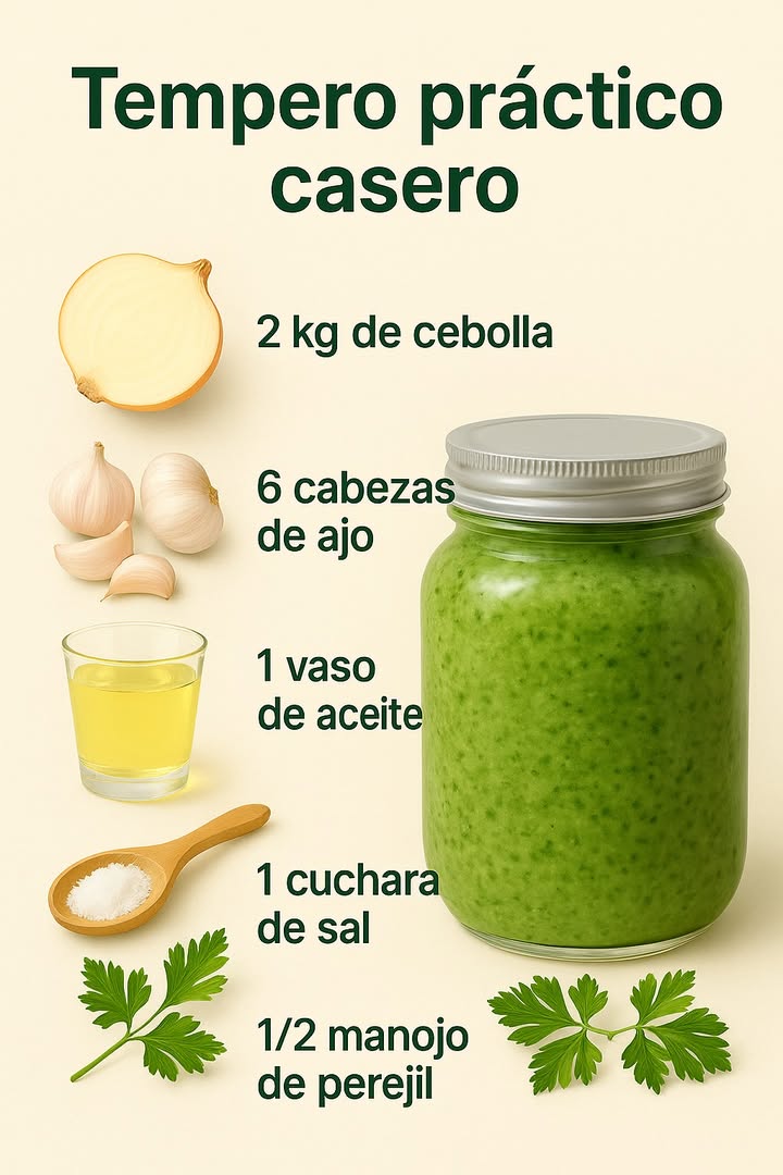 Condimento casero para hacer tu vida más sencilla en la cocina

Puedes ajustar las cantidades de ingredientes si deseas preparar una porción más pequeña.

Ingredientes:

2 kg de cebolla
6 cabezas de ajo
1 vaso de aceite
1 cucharada de sal
 manojo de perejil

Preparación:

1. Pela las cebollas y los dientes de ajo.
2. Coloca todos los ingredientes en la licuadora y procesa hasta obtener una mezcla cremosa y uniforme.
3. Pasa el condimento a frascos de vidrio con tapa y consérvalo en el refrigerador para que dure más tiempo.

#recetas #condimentos #fblifestyle
