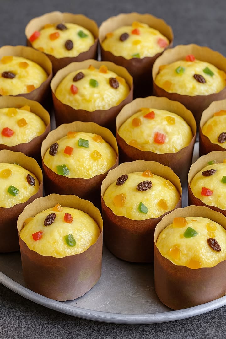 葉 Con 4 huevos salen más de 30 panettones caseros

Ingredientes:

600 g de leche tibia
15 g de levadura seca instantánea
200 g de azúcar
4 huevos
160 g de mantequilla derretida
50 g de leche en polvo
2 cucharadas de ralladura de naranja
2 cucharadas de esencia de vainilla
1.350 g de harina de trigo
2 cucharaditas de sal
350 g de frutas cristalizadas
1 yema de huevo o mantequilla extra para barnizar

Preparación:

1. En un tazón grande coloca la leche tibia, la levadura y el azúcar. Mezcla un par de minutos hasta que se disuelva.
2. Incorpora los huevos, la mantequilla derretida, la leche en polvo, la ralladura de naranja y la vainilla. Revuelve bien hasta integrar.
3. Añade la harina junto con la sal y amasa hasta conseguir una masa elástica y uniforme.
4. Cubre con un paño y deja reposar por unos 30 minutos.
5. Agrega las frutas cristalizadas y amasa un par de minutos más.
6. Divide la masa en 30 porciones del mismo tamaño, forma bolitas y acomódalas en moldes pequeños para panettone.
7. Cubre y deja reposar hasta que tripliquen su volumen.
8. Barniza cada panettone con la yema batida o con un poco de mantequilla derretida.
9. Hornea en horno precalentado a 180 C durante unos 25 minutos o hasta que al insertar un palillo salga limpio.
10. Retira del horno, coloca sobre una rejilla y deja enfriar por completo antes de servir.

#fblifestyle #panettones #pandulce