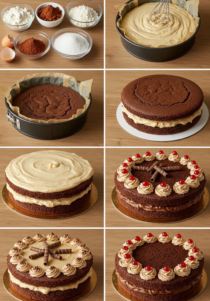 PASTEL TRES LECHES MOKA 
Suave, jugoso y con el equilibrio perfecto entre café y chocolate Una delicia que se deshace en la boca!

 Ingredientes clave
 Mezcla de café:
  taza de café soluble
  taza de agua tibia

 Pan esponja moka:
 9 huevos grandes
 290 g azúcar
 270 g harina
 20 g cacao en polvo
 1  cdta polvo de hornear
 1 cda mezcla de café reservada

拏 Mezcla tres leches:
1 lata leche condensada
1 lata leche evaporada
1 lata media crema
1 taza leche
20 g cacao
1 cda mezcla de café
Licor al gusto opcional

杻 Merengue suizo de mantequilla:
 150 g claras
 300 g azúcar
 450 g mantequilla
 1  cda mezcla de café

 Preparación resumida
1 Prepara la mezcla de café  Disuelve y reserva.
2 Pan esponja  Bate huevos y azúcar hasta esponjar, añade café. Incorpora secos tamizados y hornea a 180C por 50-60 min.
3 Mezcla tres leches  Mezcla todo hasta integrar.
4 Merengue suizo  Calienta claras  azúcar al baño maría y bate hasta picos firmes. Incorpora mantequilla y café.
5 Monta la tarta  Corta el bizcocho en 2 capas, empápalas con la mezcla tres leches y cúbrelo con el merengue. Decora al gusto.

 Consejito
Decora con virutas de chocolate y un toque de cacao espolvoreado para un acabado irresistible. 癩

#postre #postresconcafé #chocolatelovers #homemadecake #coffeelovers