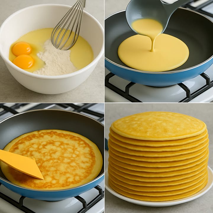 丹 Receta de Panqueques Caseros

Ingredientes:

2 huevos
1 vaso de leche 240 ml
1 vaso de harina de trigo 120 g aprox.
1 cucharada de azúcar opcional
1 pizca de sal
1 cucharada de mantequilla derretida o aceite vegetal opcional
Mantequilla o aceite para engrasar la sartén

Preparación paso a paso:

1. En un bol grande, coloca los huevos, la leche y la harina tamizada. Añade la pizca de sal y el azúcar si deseas panqueques ligeramente dulces.

2. Bate bien con un batidor de mano hasta obtener una mezcla homogénea y sin grumos. Si prefieres, puedes usar una licuadora para hacerlo más rápido.

3. Agrega la mantequilla derretida o el aceite a la mezcla y revuelve bien. Esto ayuda a que los panqueques no se peguen y queden más suaves.

4. Calienta una sartén antiadherente a fuego medio y unta un poco de mantequilla o aceite.

5. Con un cucharón, vierte una porción de la mezcla en el centro de la sartén caliente, inclinando ligeramente para que se distribuya en forma de círculo fino.

6. Cocina por 1 a 2 minutos, hasta que veas burbujas en la superficie y los bordes se despeguen fácilmente. Voltea con una espátula y cocina el otro lado por 1 minuto más.

7. Repite el proceso con toda la mezcla. Apila los panqueques en un plato.

Sugerencias para servir:
Acompaña con miel, frutas, mermelada, chocolate derretido, dulce de leche o lo que más te guste.

Buen provecho! 

#recetas #panqueques #recetassaludables #Pancakes