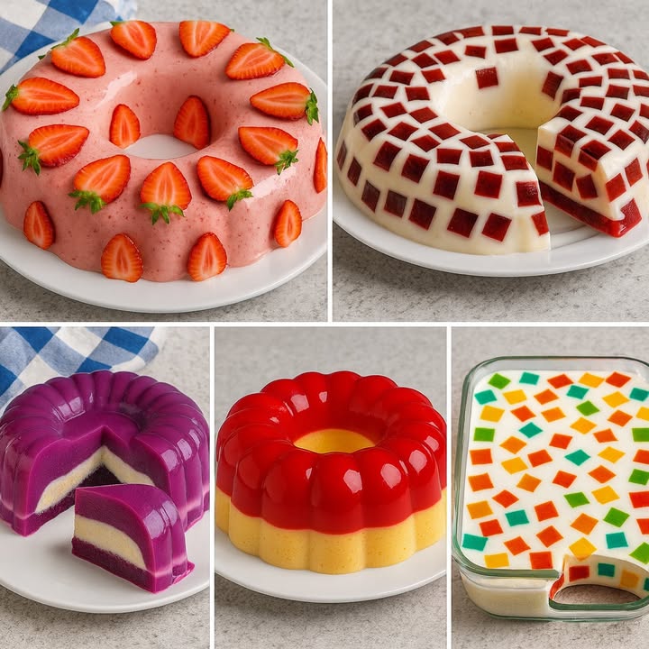 Te enseño 4 recetas de postres

 1. Gelatina de Fresas con Leche

Ingredientes:

1 lata de leche condensada 397 g
1 lata de leche evaporada 354 ml
200 g de fresas frescas
1 paquete de gelatina de fresa 120 g
2 sobres de grenetina 14 g hidratada en  taza de agua
Fresas extras para decorar

 Preparación:

1. Lava y licúa las fresas junto con la leche evaporada y la leche condensada.
2. Disuelve la gelatina de fresa en 2 tazas de agua caliente.
3. Añade la grenetina ya hidratada y mezcla bien.
4. Incorpora el batido de fresas con leche y mezcla hasta que quede homogéneo.
5. Vierte en un molde engrasado y refrigera por 4 horas.
6. Desmolda y decora con fresas frescas.

 2. Gelatina Mosaico Bicolor

Ingredientes:

2 paquetes de gelatina de cereza 120 g cada uno
1 lata de leche condensada
1 lata de leche evaporada
1 taza de crema
2 sobres de grenetina 14 g hidratada
Agua caliente según instrucciones del paquete

Preparación:

1. Prepara la gelatina de cereza y refrigérala en un molde rectangular hasta que cuaje.
2. Córtala en cubitos pequeños.
3. Mezcla la leche condensada, leche evaporada y crema.
4. Disuelve la grenetina hidratada en microondas y añádela a la mezcla de leches.
5. Vierte una parte de la mezcla blanca en un molde, coloca los cubitos de gelatina de cereza y cubre con más mezcla blanca.
6. Refrigera 4 horas y desmolda.

 3. Gelatina de Uva con Leche Condensada

Ingredientes:

1 paquete de gelatina sabor uva 120 g
1 lata de leche condensada
1 lata de leche evaporada
1 taza de crema
2 sobres de grenetina hidratada
Agua caliente

Preparación:

1. Disuelve la gelatina de uva en agua caliente y refrigera hasta cuajar.
2. Aparte, mezcla la leche condensada, evaporada y la crema.
3. Añade la grenetina disuelta.
4. En un molde, vierte una capa de gelatina de uva, luego la mezcla blanca y otra capa de gelatina de uva.
5. Refrigera 4 horas antes de desmoldar.

 4. Gelatina de Dos Capas Vainilla y Fresa

Ingredientes:

1 paquete de gelatina de vainilla 120 g
1 paquete de gelatina de fresa 120 g
1 lata de leche evaporada
1 lata de leche condensada
2 sobres de grenetina hidratada

Preparación:

1. Prepara la gelatina de vainilla con la leche evaporada y leche condensada. Añade grenetina y refrigera hasta semicuajar.
2. Prepara la gelatina de fresa siguiendo el paquete, añade grenetina y deja enfriar un poco.
3. Vierte sobre la capa de vainilla y refrigera 4 horas.
4. Desmolda y sirve.

  5. Gelatina de Mosaico de Colores

 Ingredientes:

4 paquetes de gelatina de diferentes sabores y colores fresa, limón, piña, uva
1 lata de leche condensada
1 lata de leche evaporada
1 taza de crema
3 sobres de grenetina hidratada

Preparación:

1. Prepara cada gelatina de sabor por separado y refrigera hasta cuajar.
2. Corta en cubitos pequeños.
3. Mezcla la leche condensada, leche evaporada y crema.
4. Disuelve la grenetina hidratada y agrégala a la mezcla blanca.
5. En un molde, coloca los cubitos de colores y vierte la mezcla blanca encima.
6. Refrigera mínimo 4 horas.
7. Desmolda y disfruta.

 Estas recetas son perfectas para reuniones familiares, fiestas infantiles o para vender porque son llamativas y muy fáciles de hacer.

#recetas #postres #fblifestyle