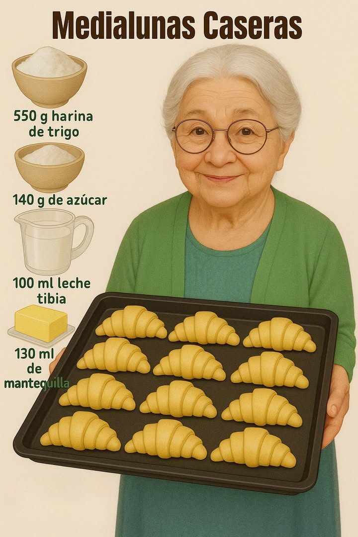 Medialunas Caseras que Derriten 縷 Sin complicaciones y con sabor rico

Ingredientes mágicos:

100 ml de leche tibia
100 ml de agua
130 ml de mantequilla derretida
140 g de azúcar
10 g de levadura seca
1 huevo
550 g de harina de trigo común
1 cucharadita de sal

Preparación paso a paso con amor:

1. En un bol amplio, mezcla la leche tibia, el agua, la mantequilla derretida, el azúcar, la levadura y el huevo. Bate con cariño durante 2 minutos.
2. Incorpora la harina y la sal poco a poco. Al principio mezcla con una espátula, luego amasa con las manos hasta obtener una masa suave, lisa y elástica.
3. Forma una bolita con la masa, colócala en un recipiente, cúbrela y deja que repose hasta que duplique su tamaño. La magia empieza aquí!
4. Divide la masa en dos partes iguales, estira cada una con un rodillo y córtala en triángulos.
5. Enrolla desde la base hasta la punta para formar las medialunas. Si querés, agregá un relleno dulce o salado a tu gusto antes de enrollar.
6. Acomódalas en una bandeja enmantecada, deja que reposen otros 30 minutos para que crezcan bien esponjositas.
7. Pincela con huevo batido y hornea en horno precalentado a 180 C por 15 a 20 minutos, o hasta que estén doraditas.
8. Dejá enfriar un poco… y prepárate para recibir elogios! 

Una receta que enamora desde el primer bocado. Ideal para r en familia, regalar a alguien especial o simplemente mimarte con algo hecho por tus propias manos.

#recetas #medialunas #postres #recipe