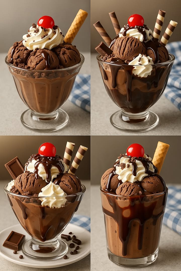 Sundae de Helado de Chocolate Casero

 Ingredientes para 2 raciones:

Helado de Chocolate opcional:

2 tazas de crema para batir bien fría 拏
1 taza de leche condensada 籠
1/2 taza de cacao puro sin azúcar 
1 cucharadita de extracto de vainilla 

Ganache de Chocolate:

1 taza de chocolate semiamargo picado 
1/2 taza de crema caliente 拏

Para Decorar:

Nata montada casera o en spray 
Chispas de chocolate o trocitos 
Salsa de chocolate adicional opcional 

 Preparación:

Helado casero de chocolate:

Bate la crema hasta que esté espesa y forme picos suaves.
Incorpora con movimientos envolventes la leche condensada, el cacao tamizado y la vainilla.
Vierte la mezcla en un recipiente con tapa y congela por al menos 6 horas o hasta que endurezca.

Ganache suave:

Calienta la crema sin hervir y viértela sobre el chocolate.
Mezcla bien hasta que se derrita completamente y obtengas una textura cremosa. Deja enfriar.

Armar los sundaes:

Sirve 2 o 3 bolas de helado en copas o vasos de vidrio.
Cubre con el ganache tibio.
Añade nata montada por encima y decora con chips o trozos de chocolate.

A disfrutar al máximo! 

Tip extra:
Agrega nueces troceadas, trozos de galleta o una cereza para un acabado perfecto 

#recetas #postres #helado #icecream