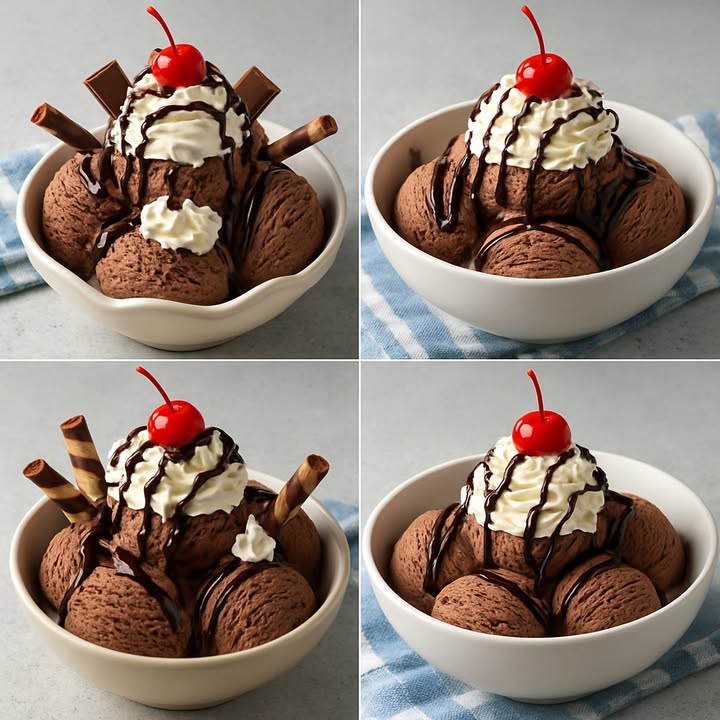 Sundae de Chocolate Casero con Ganache Cremosa

El postre más tentador, cremoso y lleno de sabor intenso. Un auténtico paraíso para los chocoadictos! Ideal para darse un capricho sin salir de casa. 

流 Ingredientes 2 raciones:
 Helado de chocolate casero opcional:

2 tazas de nata para montar bien fría
1 taza de leche condensada
 taza de cacao puro sin azúcar tamizado
1 cucharadita de esencia de vainilla

 Ganache de chocolate:

1 taza de chocolate negro troceado
 taza de nata caliente

 Decoración:

Nata montada casera o de spray
Virutas o trocitos de chocolate
Salsa de chocolate extra opcional
Cerezas, nueces o galletas en trozos opcional

 Paso a paso irresistible:

1 Helado casero de chocolate

Monta la nata fría hasta que tenga textura aireada.
Incorpora la leche condensada, el cacao y la vainilla con movimientos suaves hasta lograr una crema uniforme.
Guarda la mezcla en un recipiente hermético y congela mínimo 6 horas.

2 Ganache perfecta

Calienta la nata sin que llegue a hervir y viértela sobre el chocolate troceado.
Remueve hasta que quede una crema brillante y sedosa.
Deja templar antes de usarla.

3 Monta tu sundae soñado

Sirve 2 o 3 bolas de helado en copas frías.
Añade la ganache por encima.
Corona con nata montada y el topping que más te guste: virutas de chocolate, nueces crujientes, galletas o la clásica cereza roja.

 Truco final:
Sírvelo en copas de cristal helado, añade un barquillo o una mini galleta y tendrás un sundae de revista, digno de la mejor heladería. 

#helados #postres  #heladoscaseros  #recetas