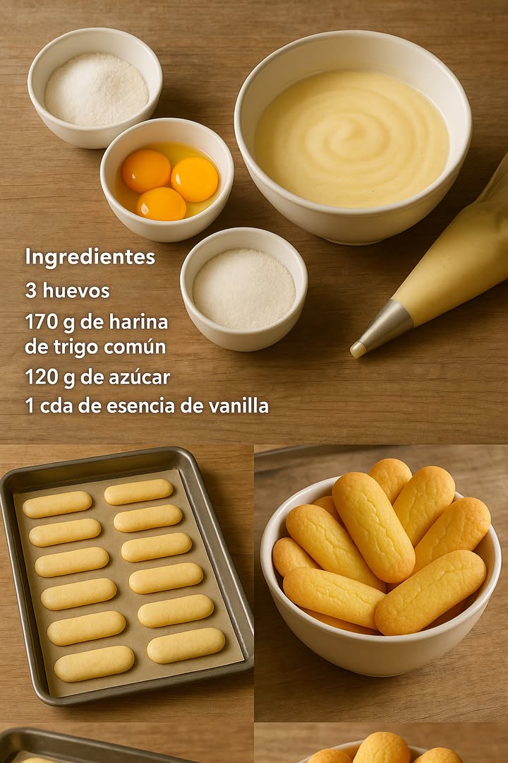 Vainillas caseras súper fáciles 

Ingredientes

3 huevos
170 g de harina de trigo común
120 g de azúcar
1 cucharadita de esencia de vainilla
Azúcar extra para espolvorear

Preparación

1. Bate los huevos junto con el azúcar y la vainilla a velocidad alta hasta obtener una mezcla muy aireada y espesa, similar al punto letra cuando al levantar el batidor, la crema cae formando trazos que permanecen unos segundos.
2. Agrega la harina en tres añadidos, mezclando con suavidad y movimientos envolventes usando una espátula o batidor manual para no perder el aire.
3. Pasa la preparación a una manga pastelera con boquilla redonda de tamaño mediano o grande.
4. Forma tiras alargadas sobre una bandeja cubierta con papel manteca, dejando separación entre ellas porque aumentan su tamaño en el horno.
5. Espolvorea un poco de azúcar por encima.
6. Hornea a 170 C durante 1012 minutos, hasta que estén ligeramente doradas y esponjosas.
7. Deja reposar unos minutos y retira del papel con cuidado.

Y listo: vainillas caseras suaves, livianas y con un toque dulce irresistible.
Perfectas para el desayuno, la merienda o para acompañar un café.

#fblifestyle #recetasnavidenas #galletas