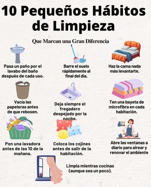 10 Pequeños Hábitos de Limpieza