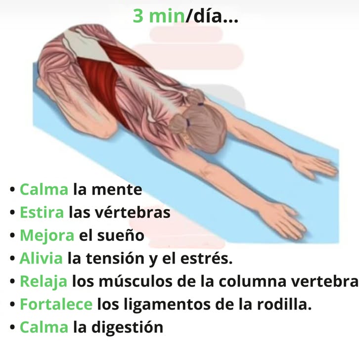 Esta postura es perfecta para estirar la espalda, calmar el estrés, re-centra t u energía... no dudes en adoptarla.