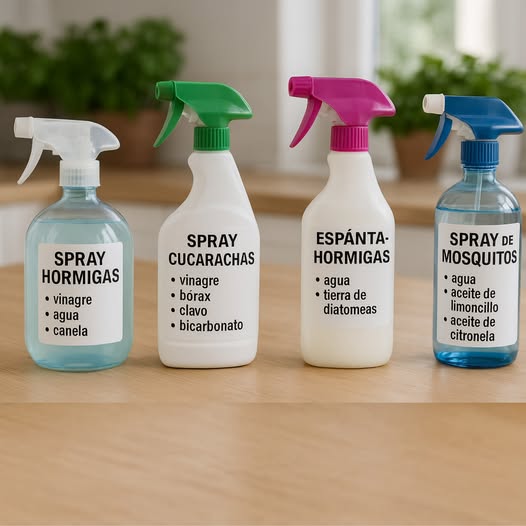 林 Repelentes Caseros Naturales para Insectos del Hogar Soluciones fáciles de preparar con ingredientes accesibles: Spray para hormigas opción 1 Ingredientes: Vinagre Agua Canela Spray para hormigas opción 2 Ingredientes: Agua Tierra de diatomeas 荒 Spray para cucarachas Ingredientes: Vinagre Bórax Clavo Bicarbonato 烈 Spray para mosquitos Ingredientes: Agua Aceite de limoncillo Aceite de citronela Estos preparados naturales ayudan a mantener tu hogar libre de plagas sin recurrir a productos químicos agresivos.