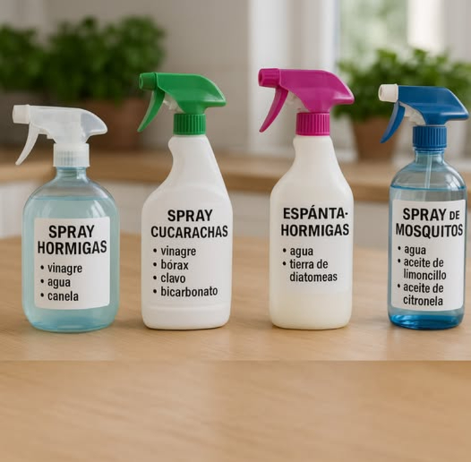 林 Repelentes Caseros Naturales para Insectos del Hogar Soluciones fáciles de preparar con ingredientes accesibles: Spray para hormigas opción 1 Ingredientes: Vinagre Agua Canela Spray para hormigas opción 2 Ingredientes: Agua Tierra de diatomeas 荒 Spray para cucarachas Ingredientes: Vinagre Bórax Clavo Bicarbonato 烈 Spray para mosquitos Ingredientes: Agua Aceite de limoncillo Aceite de citronela Estos preparados naturales ayudan a mantener tu hogar libre de plagas sin recurrir a productos químicos agresivos.