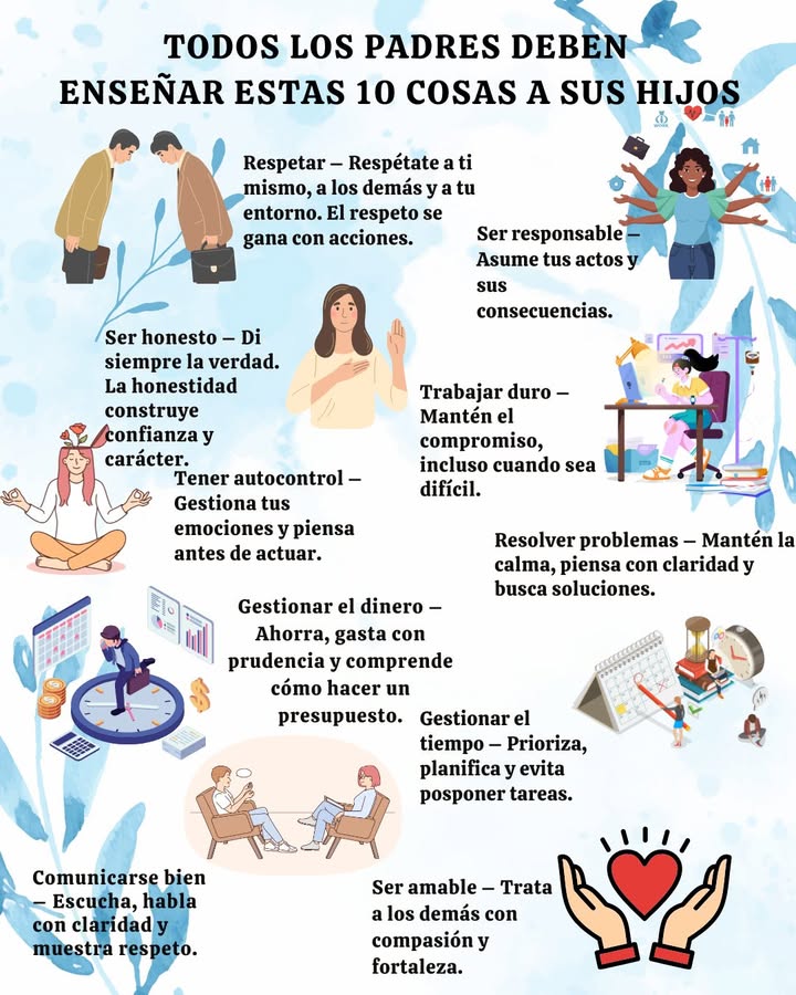 TODOS LOS PADRES DEBEN ENSEÑAR ESTAS 10 COSAS A SUS HIJO
