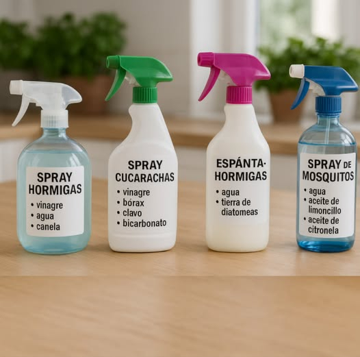 林 Repelentes Caseros Naturales para Insectos del Hogar Soluciones fáciles de preparar con ingredientes accesibles: Spray para hormigas opción 1 Ingredientes: Vinagre Agua Canela Spray para hormigas opción 2 Ingredientes: Agua Tierra de diatomeas 荒 Spray para cucarachas Ingredientes: Vinagre Bórax Clavo Bicarbonato 烈 Spray para mosquitos Ingredientes: Agua Aceite de limoncillo Aceite de citronela Estos preparados naturales ayudan a mantener tu hogar libre de plagas sin recurrir a productos químicos agresivos.