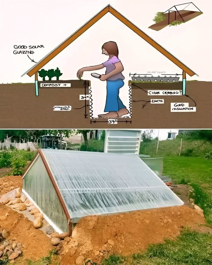 Walpini: El invernadero subterráneo que cultiva todo el año El Walpini es un invernadero subterráneo originario de Bolivia, diseñado para aprovechar el calor natural de la tierra y proteger los cultivos del clima extremo. Ventajas: Mantiene una temperatura estable todo el año Reduce costos de calefacción y riego Permite cultivar en climas fríos o con cambios bruscos de temperatura Aprovecha luz solar de forma eficiente Cómo funciona: Se construye excavando en el suelo generalmente 2 metros de profundidad, con paredes reforzadas y un techo inclinado cubierto de plástico transparente, orientado hacia el sol. 凌 Con un Walpini puedes producir hortalizas, frutas y hierbas frescas incluso en pleno invierno. Una opción ecológica, económica y productiva para pequeños agricultores y huertos familiares. #Walpini #InvernaderoSubterráneo #HuertoTodoElAño #AgriculturaSostenible #InnovaciónAgrícola