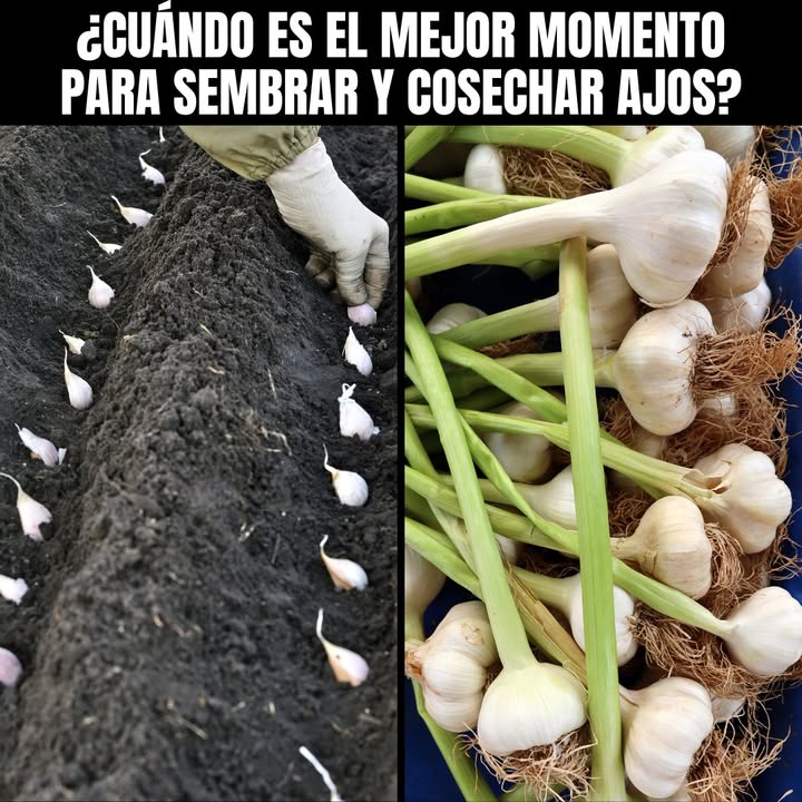 龍 Cultivo de ajo: sencillo y lleno de beneficios 龍 El ajo no solo es un condimento esencial en la cocina, también es una planta medicinal con propiedades antibacterianas y antioxidantes. Lo mejor: es muy fácil de cultivar en casa o en el huerto! Cómo cultivar ajo paso a paso: 1 Elección del diente: Usa dientes grandes y sanos, evita los dañados. 2 Preparación del terreno: Suelos sueltos, bien drenados y ricos en materia orgánica. 3 Siembra: Planta cada diente con la punta hacia arriba, a unos 5 cm de profundidad. Deja 10-15 cm entre cada uno. 4 Riego: Moderado, evitando encharcamientos el exceso de agua pudre los bulbos. 5 Cuidados: Quita malezas y evita compactar el suelo. No requiere fertilización excesiva, pero agradece abonos orgánicos. 6 Cosecha: Entre 4 y 6 meses después de la siembra, cuando las hojas comienzan a secarse. Consejo extra: Después de cosechar, deja secar los bulbos en un lugar ventilado y sombreado para conservarlos por más tiempo. Cultivar ajo en casa no solo te dará un alimento saludable, también un aliado natural contra plagas en el huerto. #CultivoDeAjo #HuertosUrbanos #AgriculturaSostenible #AjoMedicinal