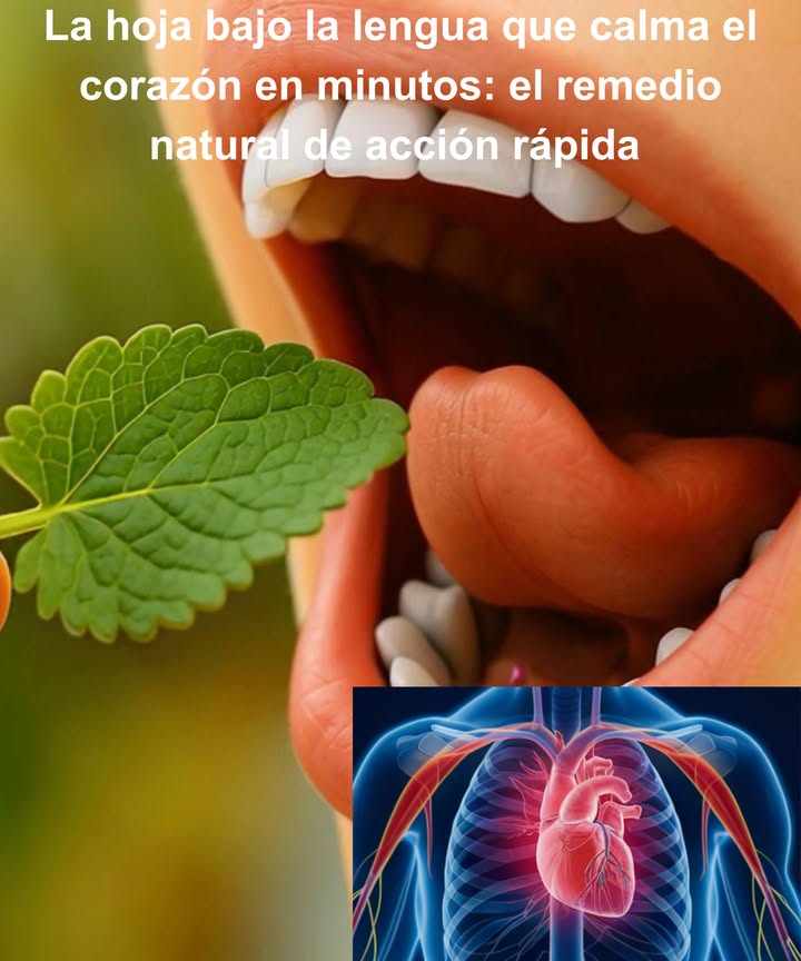 La hoja bajo la lengua que calma el corazón en minutos: el remedio natural de acción rápida Algunas plantas medicinales parecen hablar el mismo idioma que el cuerpo. La melisa Melissa officinalis, hierba aromática de la familia de la menta, es una de ellas: calma el corazón, reduce la ansiedad y prepara el terreno para un sueño reparador. Lo sorprendente es su modo de uso: una hoja fresca bajo la lengua. En solo 5 a 10 minutos, el efecto se nota gracias a que sus compuestos activos pasan directamente a la sangre. Beneficios rápidos y seguros: Disminuye palpitaciones y taquicardias nerviosas Baja la presión arterial relacionada con el estrés Relaja la mente y alivia la agitación Ayuda a dormir profundamente sin somnolencia matutina Fortalece el equilibrio emocional y la resistencia al estrés Estudios recientes confirman: la melisa sublingual aumenta el GABA, regula la presión, reduce la frecuencia cardíaca y mejora el estado de ánimo en menos de 15 minutos. Precauciones: evitar en embarazo, lactancia, hipotiroidismo o en combinación con sedantes. Siempre consultar antes de un uso prolongado. Uso práctico: Una hoja fresca, limpia y verde Colocar bajo la lengua 5-7 min Masticar suavemente al final Repetir 2-3 veces al día en momentos de tensión o antes de dormir Un tesoro botánico de acción rápida: pequeño, simple y poderoso