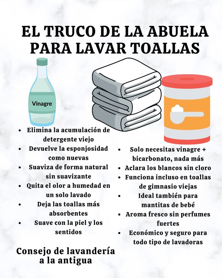 EL TRUCO DE LA ABUELA PARA LAVAR TOALLAS