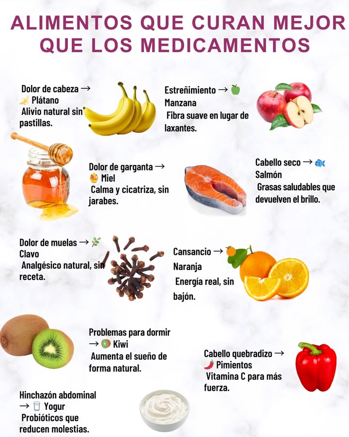 ALIMENTOS QUE CURAN MEJOR QUE LOS MEDICAMENTOS