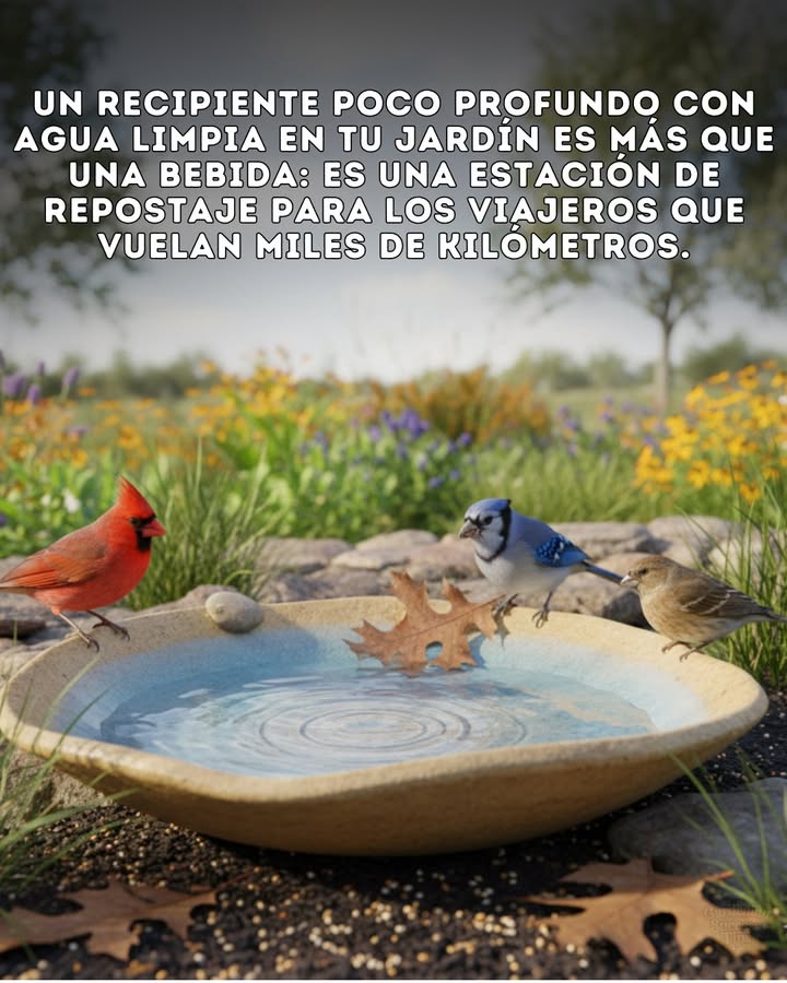 Están volando miles de kilómetros ahora mismo! La mayoría de los charcos se han secado, pero tú puedes hacer la diferencia. Este otoño, coloca un recipiente poco profundo con agua limpia en tu jardín. Para las aves migratorias, no es solo una bebida; es una parada vital en su largo viaje.