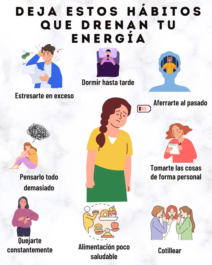 Deja estos hábitos que drenan tu energía