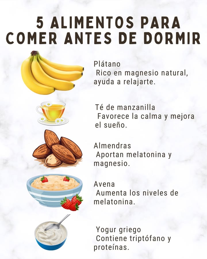 5 ALIMENTOS PARA COMER ANTES DE DORMIR