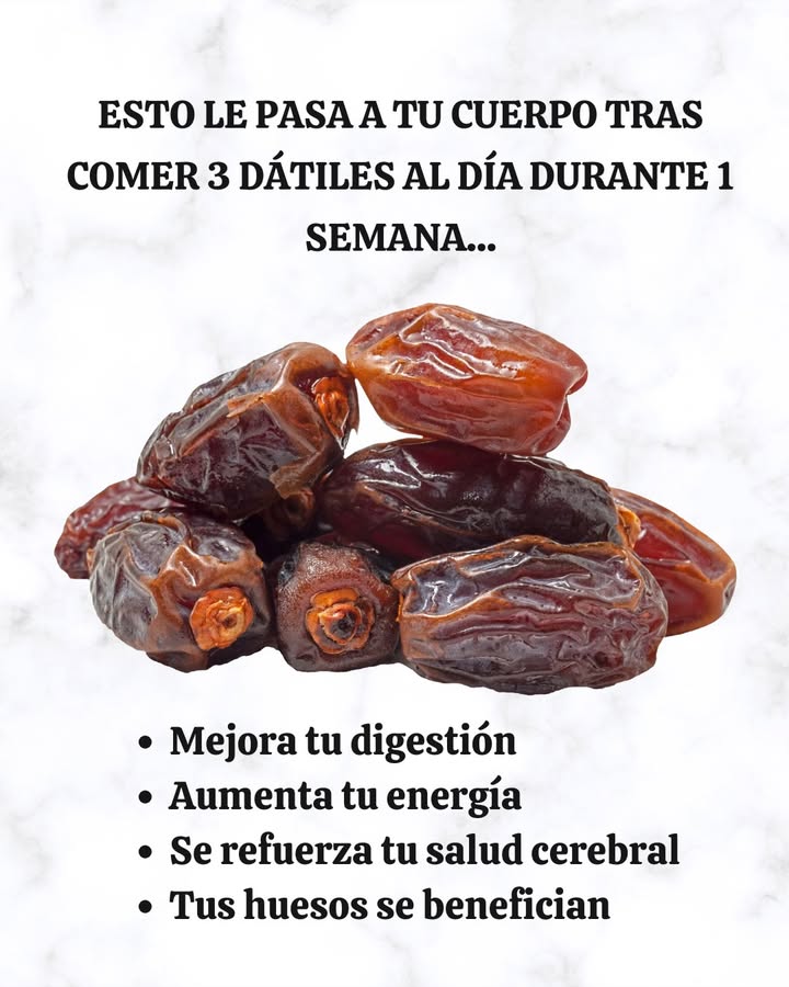 ESTO LE PASA A TU CUERPO TRAS COMER 3 DÁTILES AL DÍA DURANTE 1 SEMANA...