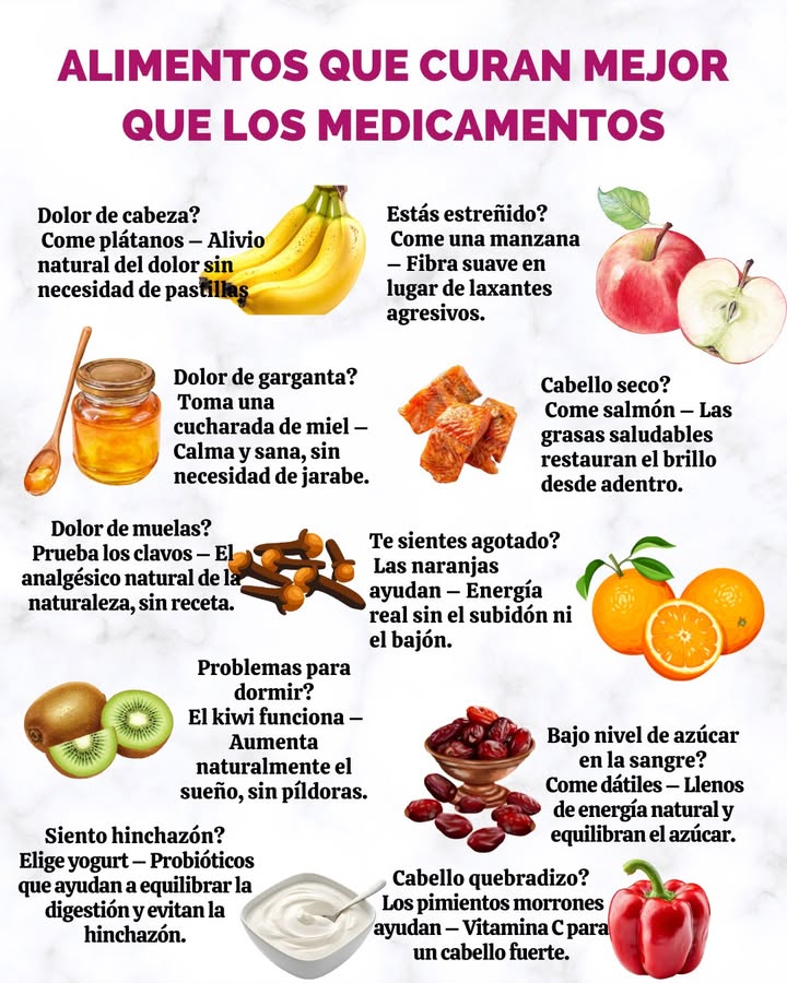ALIMENTOS QUE CURAN MEJOR QUE LOS MEDICAMENTOS