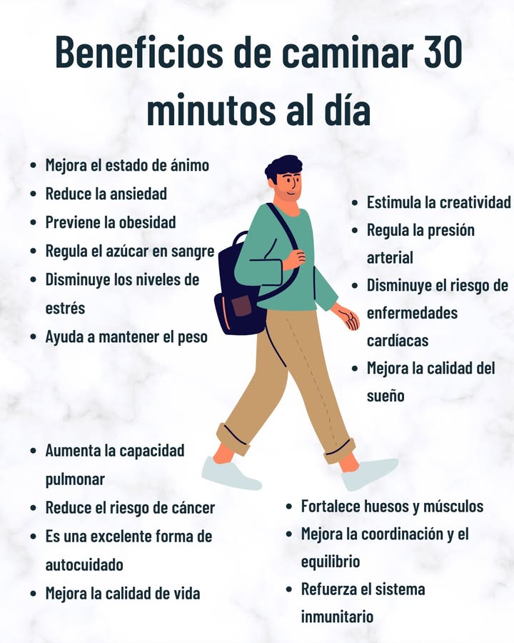 Beneficios de caminar 30 minutos al día