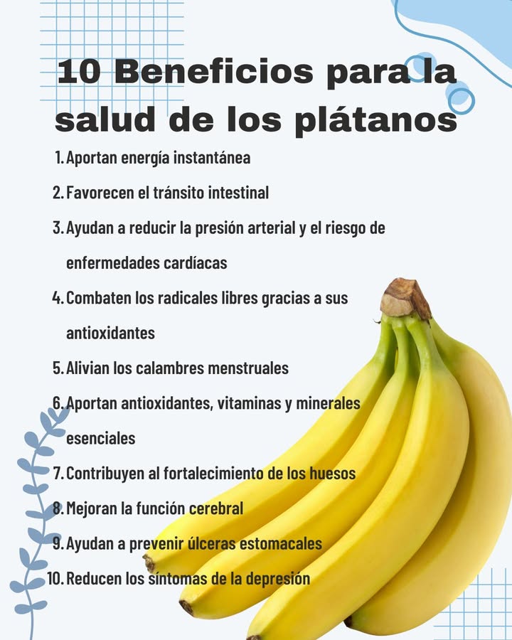 10 Beneficios para la salud de los plátanos