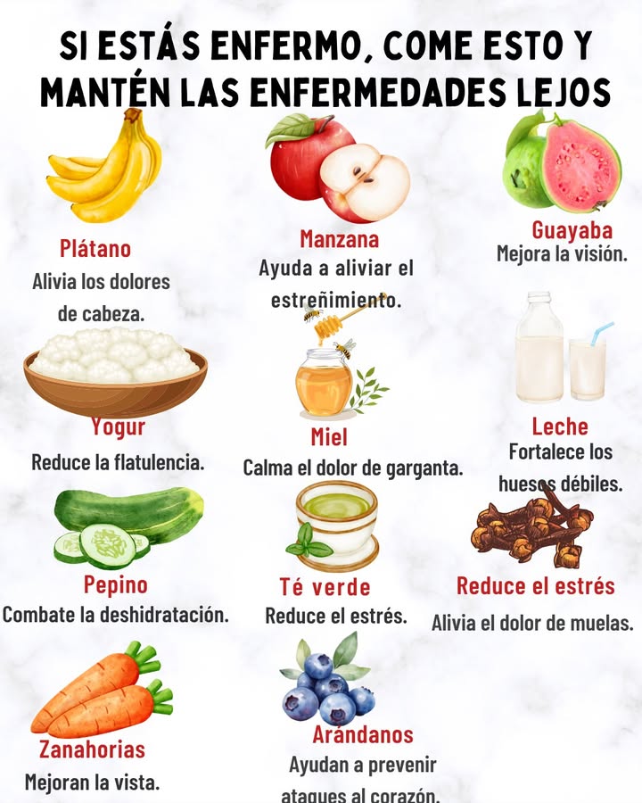 Si estás enfermo, come esto y mantén las enfermedades lejos