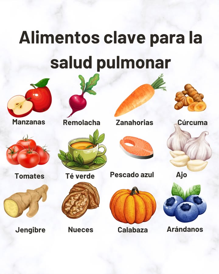 Alimentos clave para la salud pulmonar
