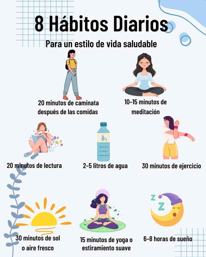 8 Hábitos Diarios Para un estilo de vida saludable