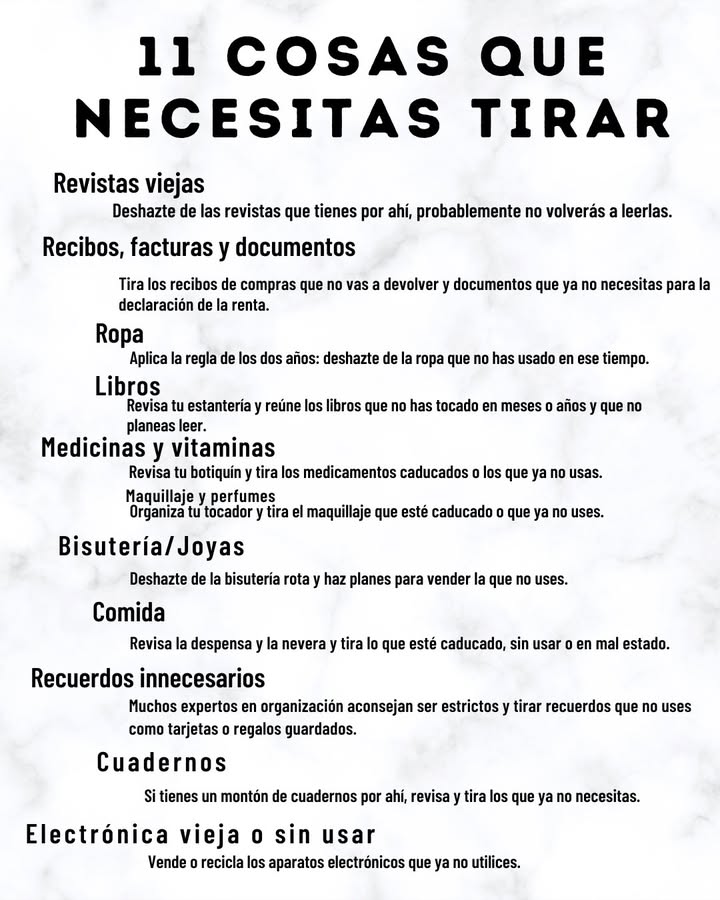 11 cosas que necesitas tirar