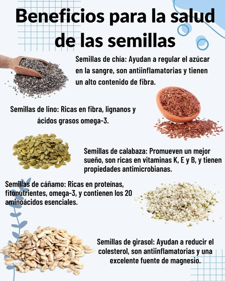 Beneficios para la salud de las semillas