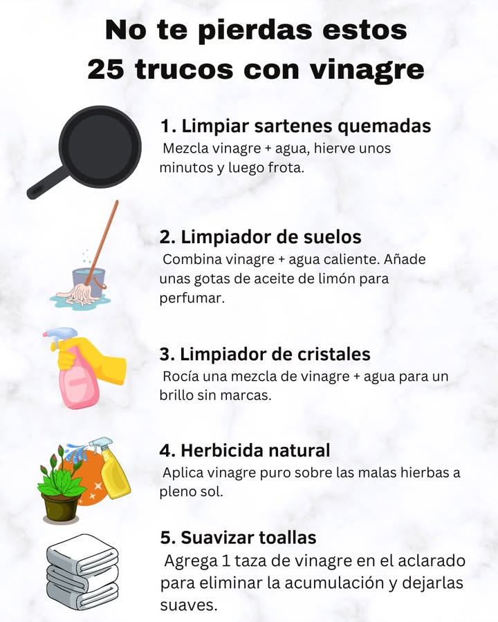 No te pierdas estos 25 trucos con vinagre