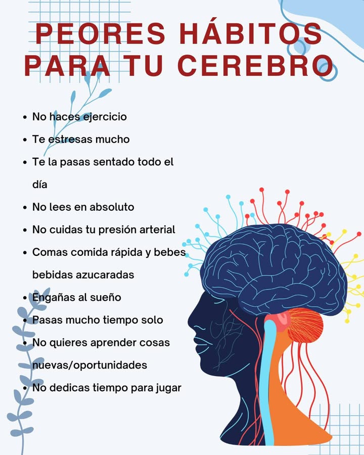 PEORES HÁBITOS PARA TU CEREBRO