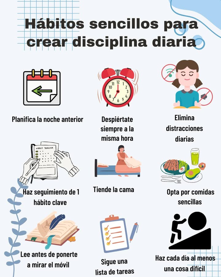 Hábitos sencillos para crear disciplina diaria