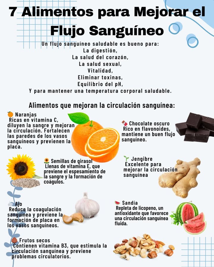 7 Alimentos para Mejorar el Flujo Sanguíneo