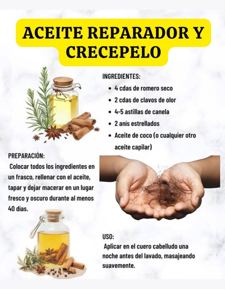 ACEITE REPARADOR Y CRECEPELO

#AceiteReparador #CrecePelo #NaturalBeauty