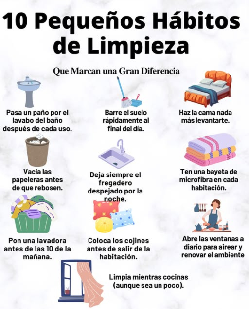 10 Pequeños Hábitos de Limpieza