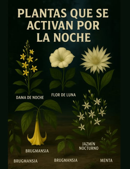 Plantas que Despiertan con la Luna 
Mientras la mayoría de las plantas se apagan con la caída del sol, hay otras que despiertan justo cuando cae la noche. Abren sus flores, liberan perfumes intensos o crecen con fuerza bajo la luz de la luna.  Un espectáculo silencioso y mágico que muchos no conocen…
Aquí te dejo 5 maravillas nocturnas que transforman cualquier rincón en un jardín encantado:
 Dama de noche  Su fragancia embriagadora se libera solo al anochecer.
 Flor de luna Ipomoea alba  Se abre con el atardecer y se cierra con los primeros rayos del sol.
 Reina de la noche Epiphyllum oxypetalum  Su flor solo dura una noche pero qué noche!
 Brugmansia Trompeta de ángel  Florece al caer el sol con un perfume que hipnotiza.
 Jazmín nocturno  Llena el aire con su intenso aroma durante toda la noche.
Perfectas para terrazas, balcones o jardines que cobran vida cuando el mundo duerme…