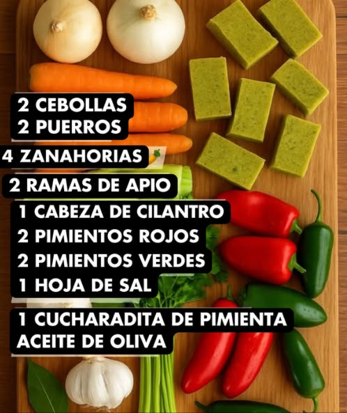 Pastillas de caldo caseras y llenas de sabor! Dile adiós a los cubitos industriales y prepara los tuyos con ingredientes frescos y sin conservadores. Aquí va la receta: 凌 Ingredientes naturales: 2 cebollas 500 g 2 puerros 350 g 4 zanahorias 200 g 2 ramas de apio 100 g 1 cabeza de ajos 40 g 1 hoja de laurel 1 manojo de cilantro 2 pimientos verdes 2 pimientos rojos 50 g de sal opcional Aceite de oliva virgen extra Paso a paso: Pica todas las verduras y sofríelas a fuego lento con un buen chorro de aceite de oliva y una pizca de sal. Añade el cilantro, la hoja de laurel, un chorrito de agua y cocina hasta que todo esté bien tierno. Tritura todo hasta formar una pasta espesa. Cocina nuevamente la pasta, removiendo, hasta que se evapore toda el agua y quede bien concentrada. Coloca en un molde forrado con film y refrigera toda la noche. Corta en cubitos tipo pastilla de caldo. Envuélvelos en papel aluminio y guárdalos en la nevera o el congelador. 流 Duran hasta 6 meses en el congelador Y lo mejor: sin químicos ni conservadores, solo puro sabor casero Perfectas para sopas, guisos, arroces lo que se te ocurra! #PastillasDeCaldo #RecetaCasera #CocinaSaludable