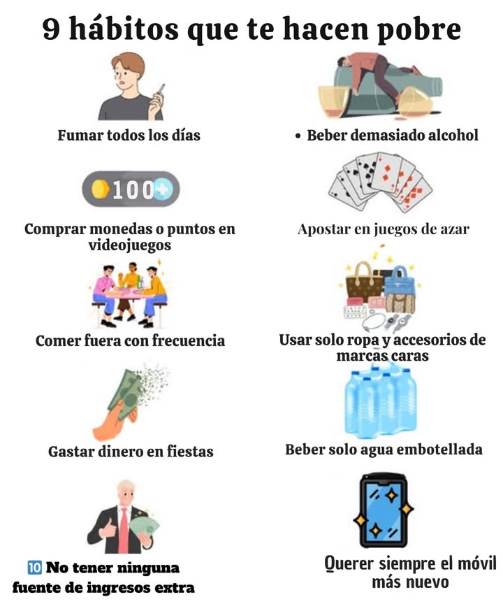 9 hábitos que te ayudarán a volverte pobre
